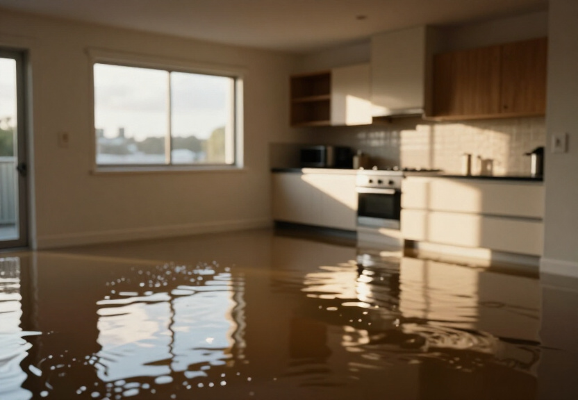 Flooded basement in Crows Nest before water extraction